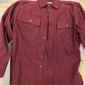 L.L. Bean Burgundy Button-Up Shirt